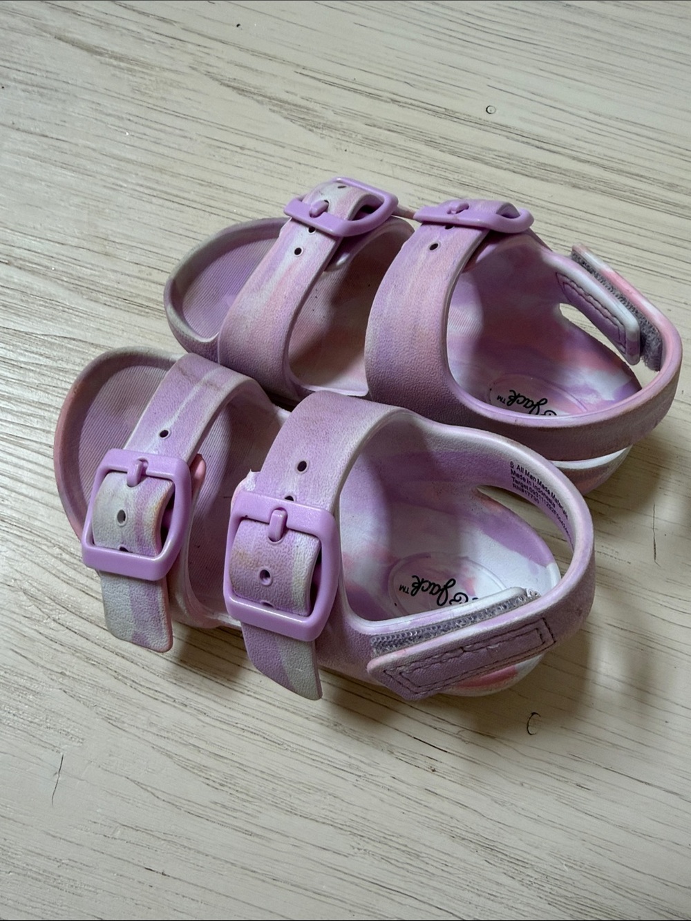 Cat & Jack Lilac Tie-Dye Buckle Sandals